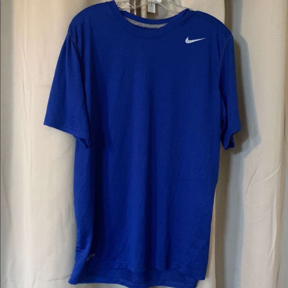 Nike Dri-FIT Shirt Mens Large Blue Swim UPF 40+ Athletic Performance Polyester